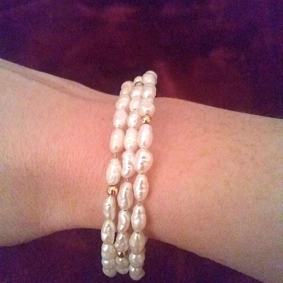 Freshwater Pearl Coil Bracelet - Picture 2 of 2
